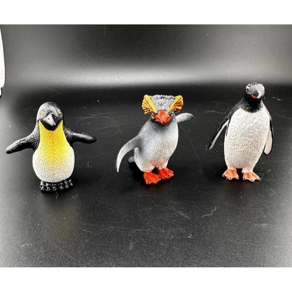 Safari Ltd Penguin Rockhopper Animal Zoo Figures Lot Of 3 Vtg 1990s Realistic - Picture 1 of 16